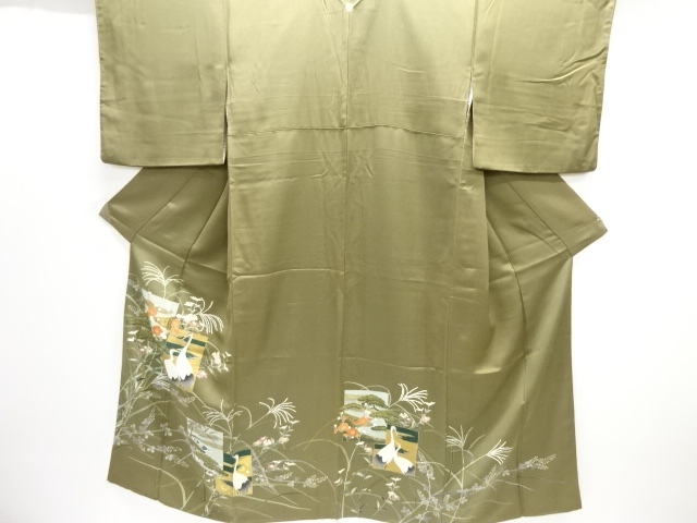 JAPANESE KIMONO / IRO-TOMESODE / EMBROIDERY / SHOCHIKUBAI / ARTIST WORK